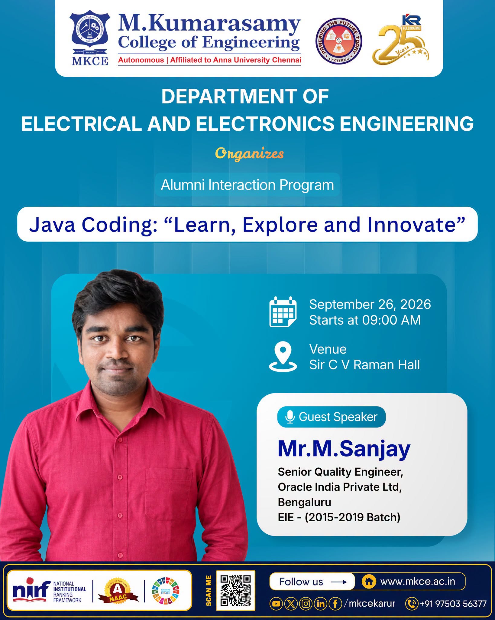 The Department of Electrical and Electronics Engineering, proudly presents an engaging Alumni Intera